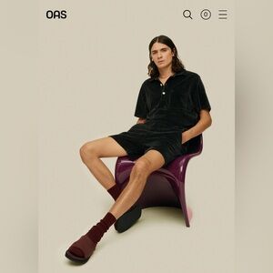 OAS Nearly Black Girona velour shirt Men’s XL